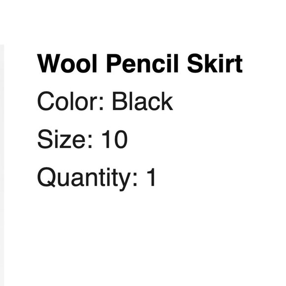 Brooks Brothers Wool Pencil Skirt, Black - Size 10 - Picture 3 of 9